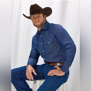 Wrangler | Cowboy Cut Work Western Rigid Denim Long Sleeve Shirt